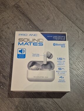 True Wireless Earbuds - White - Pro Anc Sound Mates Wireless Earbuds